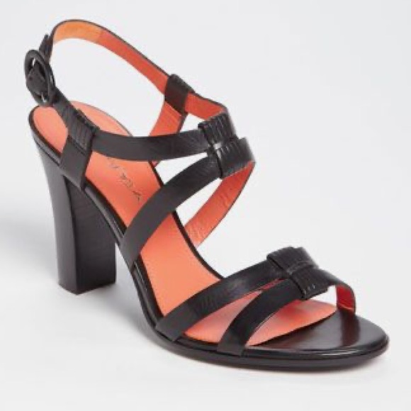Via Spiga Ruslana Open Toe Black Minimalist Sandal 8 Summer Cocktail Resort Chic - Picture 16 of 16